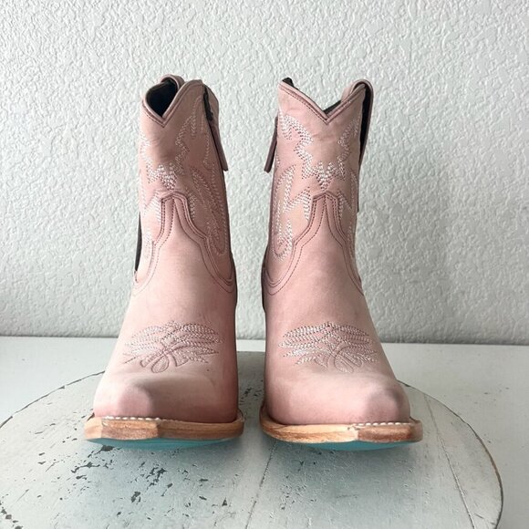 Lane SMOKESHOW Pink Cowboy Bootie Womens 8.5 Short Western Cowgirl Ankle Boots - Picture 5 of 12